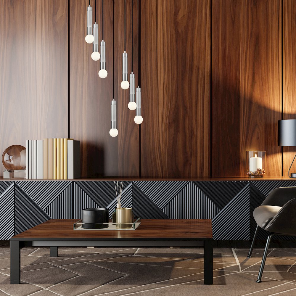 Z-Lite Stari 5 Light Chandelier in Brushed Nickel color, Steel frame. Picture 6