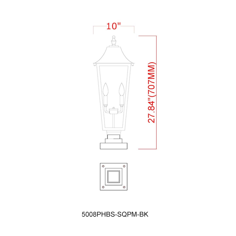 Z-Lite 3 Light Outdoor Pier Mounted Fixture. Picture 8