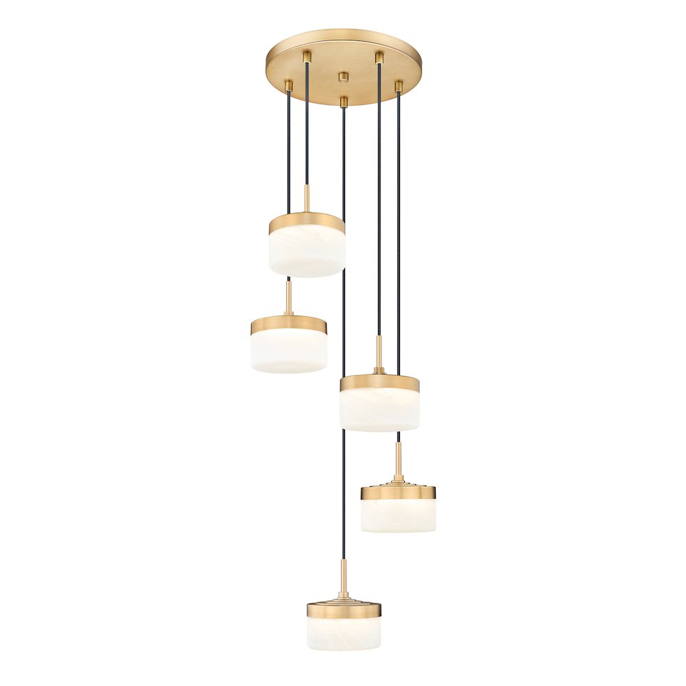 Z-Lite 5 Light Chandelier, Modern Gold. Picture 1