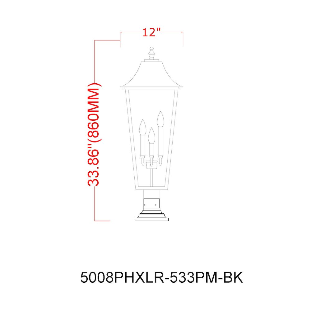 Z-Lite 3 Light Outdoor Pier Mounted Fixture. Picture 8