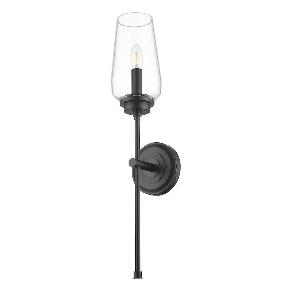 Z-Lite 1 Light Wall Sconce, Matte Black. Picture 7
