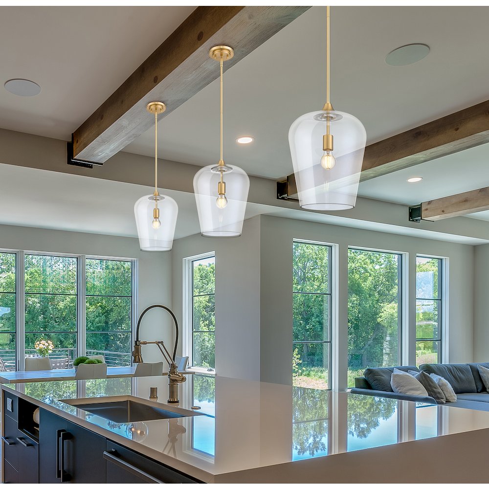 Z-Lite 1 Light Pendant, Burnished Brass. Picture 6