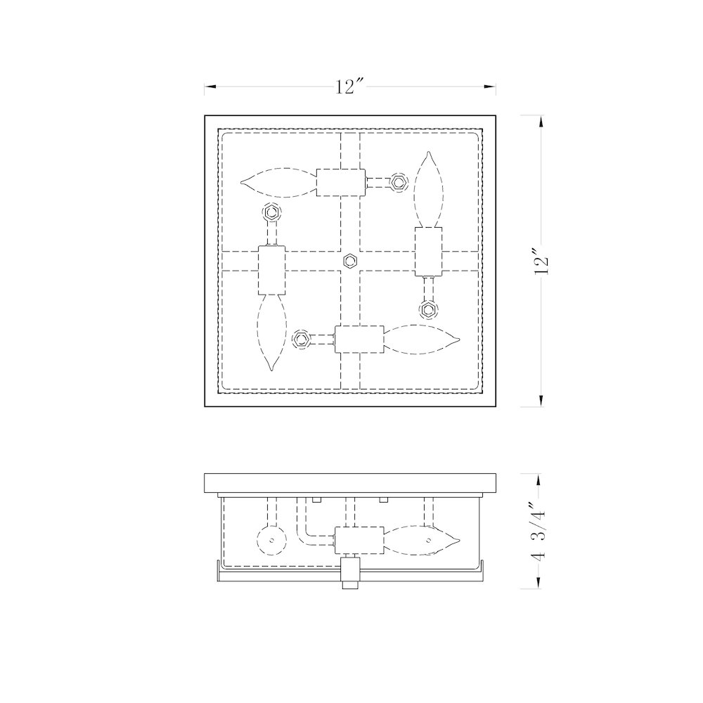 Z-Lite 4 Light Outdoor Flush Mount. Picture 8
