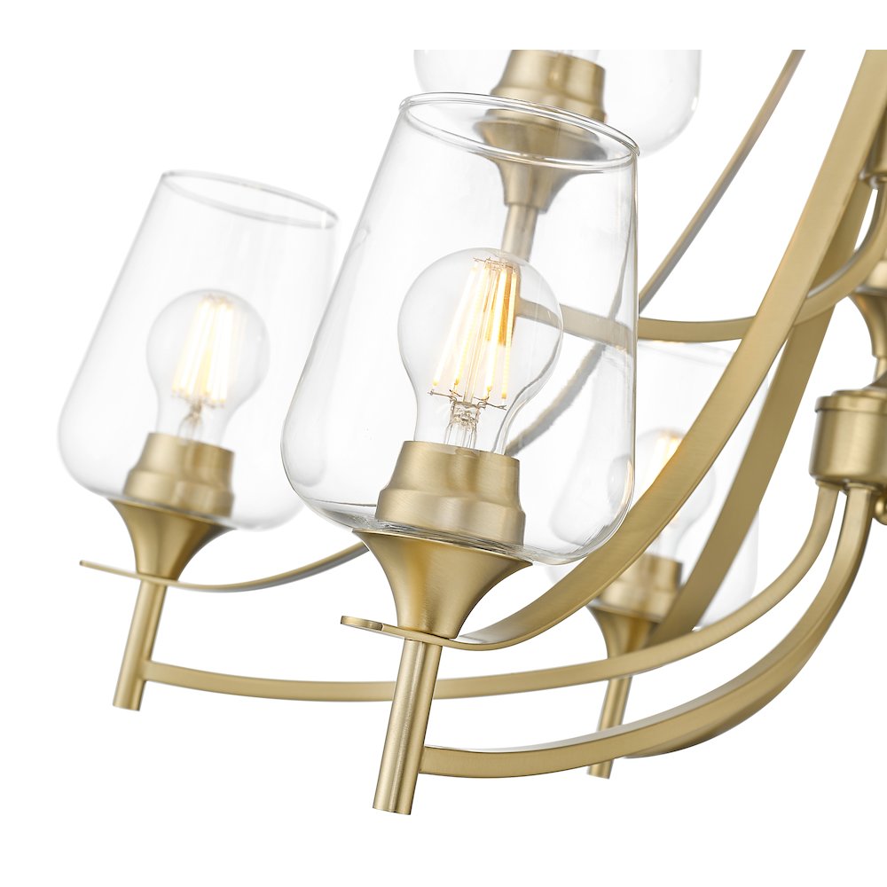 Z-Lite 9 Light Chandelier, Burnished Brass. Picture 4