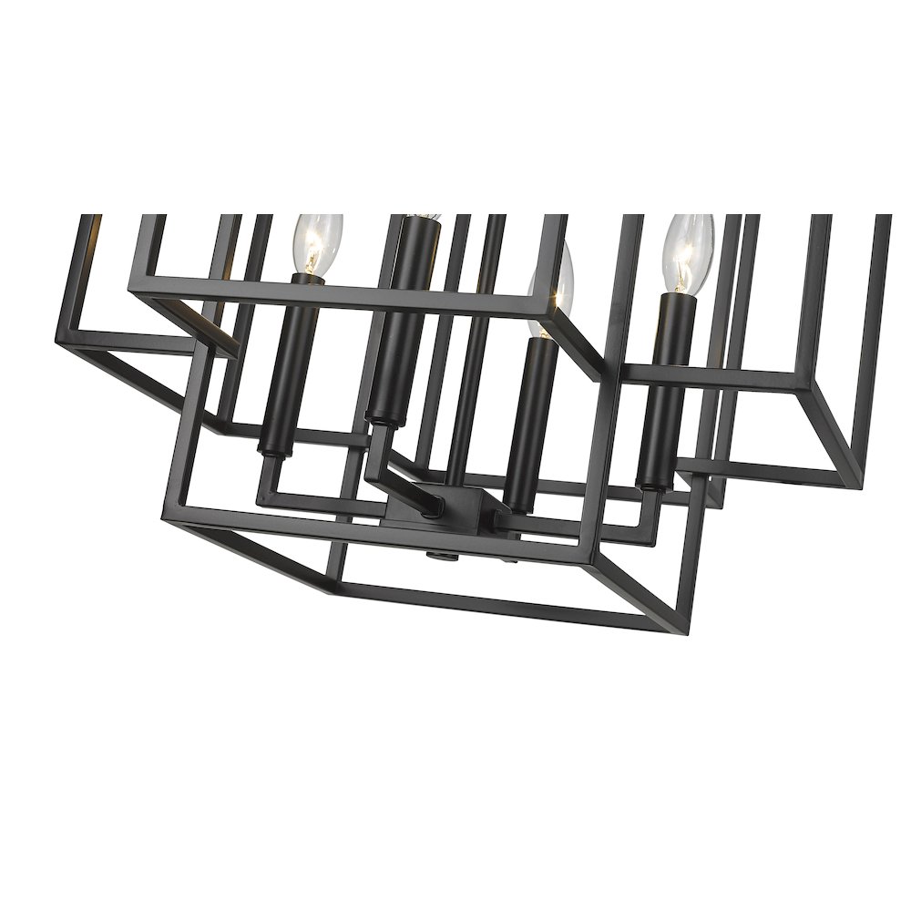 Z-Lite Titania 4 Light Chandelier, Matte Black. Picture 4