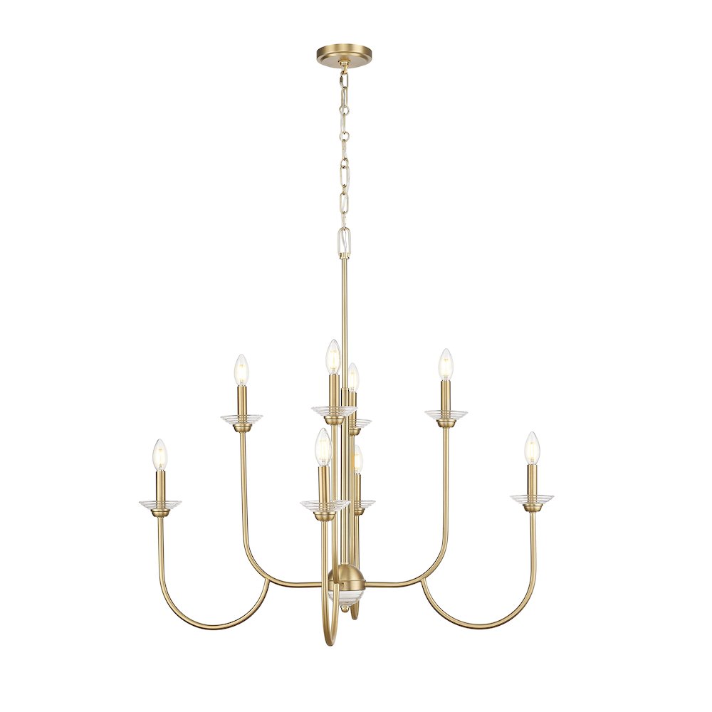 Z-Lite Allistair 8 Light Chandelier in Modern Gold color, Steel frame. Picture 2