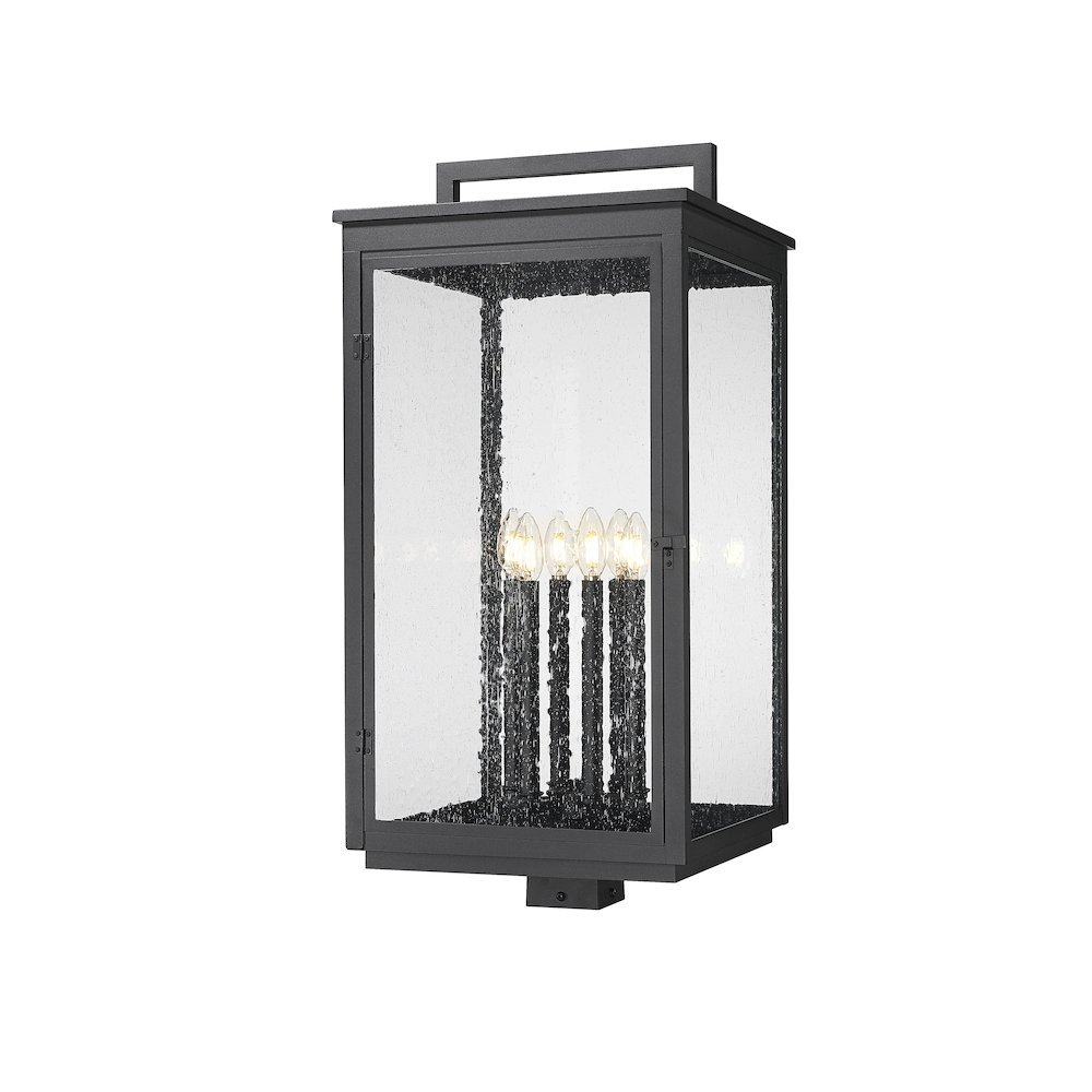 Z-Lite Hartwell 6 Light Outdoor Post Mount Fixture in Sand Black color. Picture 1