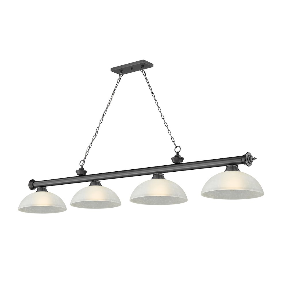 Z-Lite Cordon 4 Light Billiard, Steel Frame, White Linen Shade Color. Picture 1