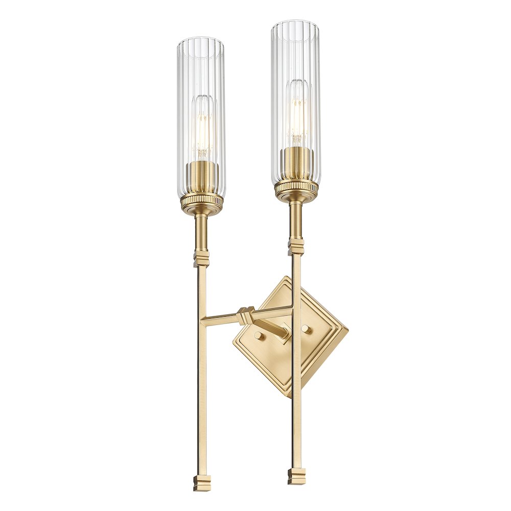 Z-Lite 2 Light Wall Sconce, Modern Gold. Picture 3