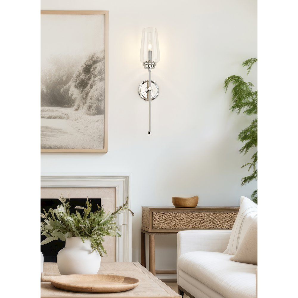 Z-Lite 1 Light Wall Sconce, Polished Nickel. Picture 5
