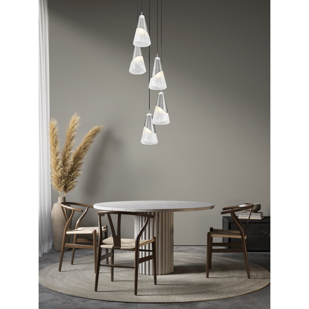 Z-Lite Aimie 5 Light Chandelier, Brushed Nickel. Picture 7