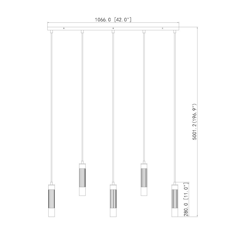 Z-Lite Stari 5 Light Linear Chandelier in Modern Gold color, Steel frame. Picture 8