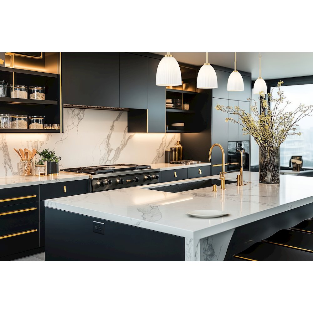 Z-Lite Naya 1 Light Pendant in Modern Gold color, Steel frame. Picture 6