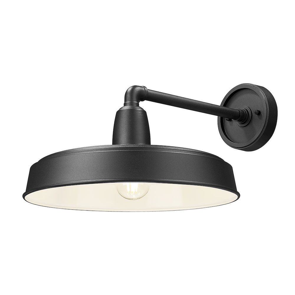 Z-Lite RLM 1 Light Outdoor Wall Light in Sand Black color, Aluminum frame. Picture 3