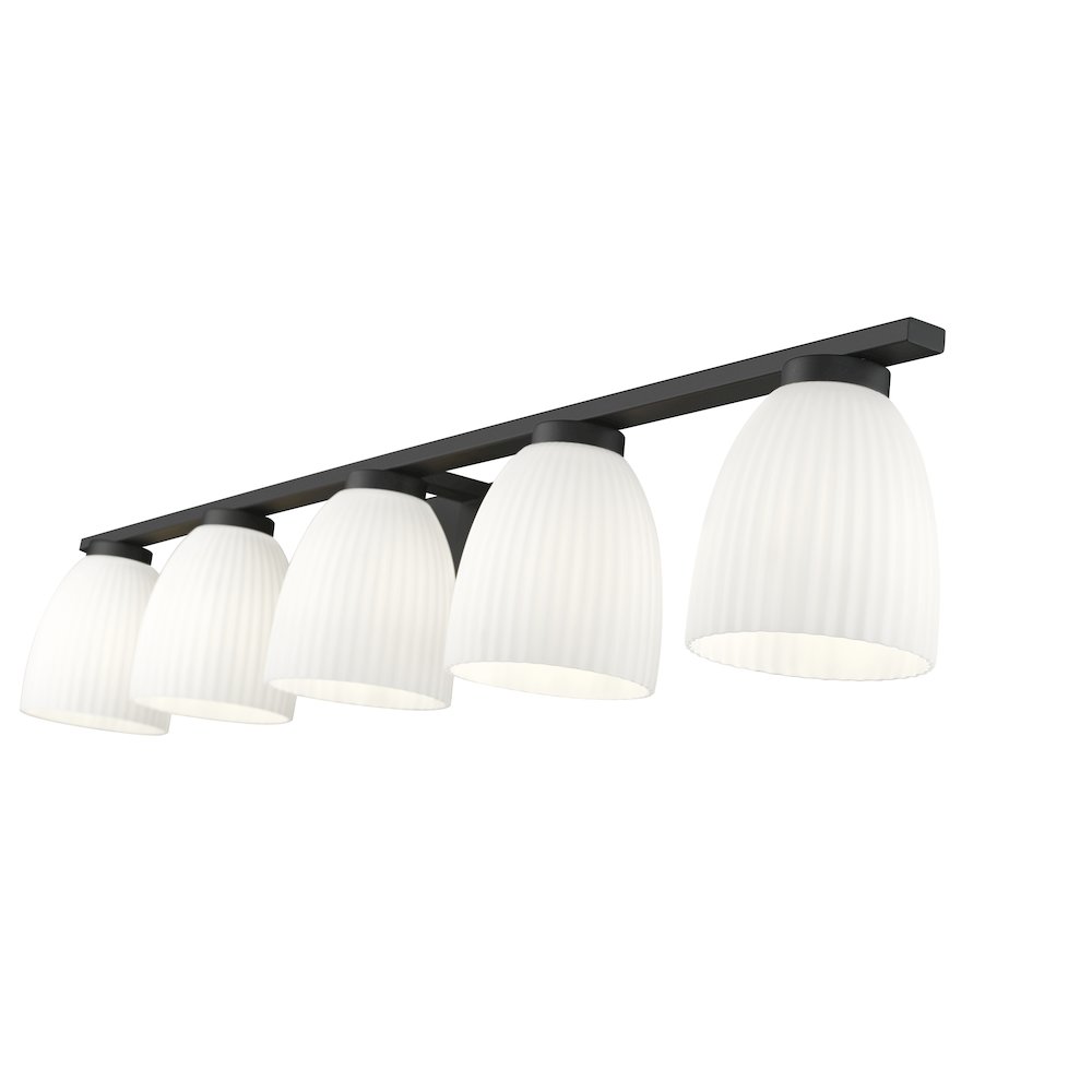 Z-Lite Naya 5 Light Vanity in Matte Black color, Steel frame. Picture 4