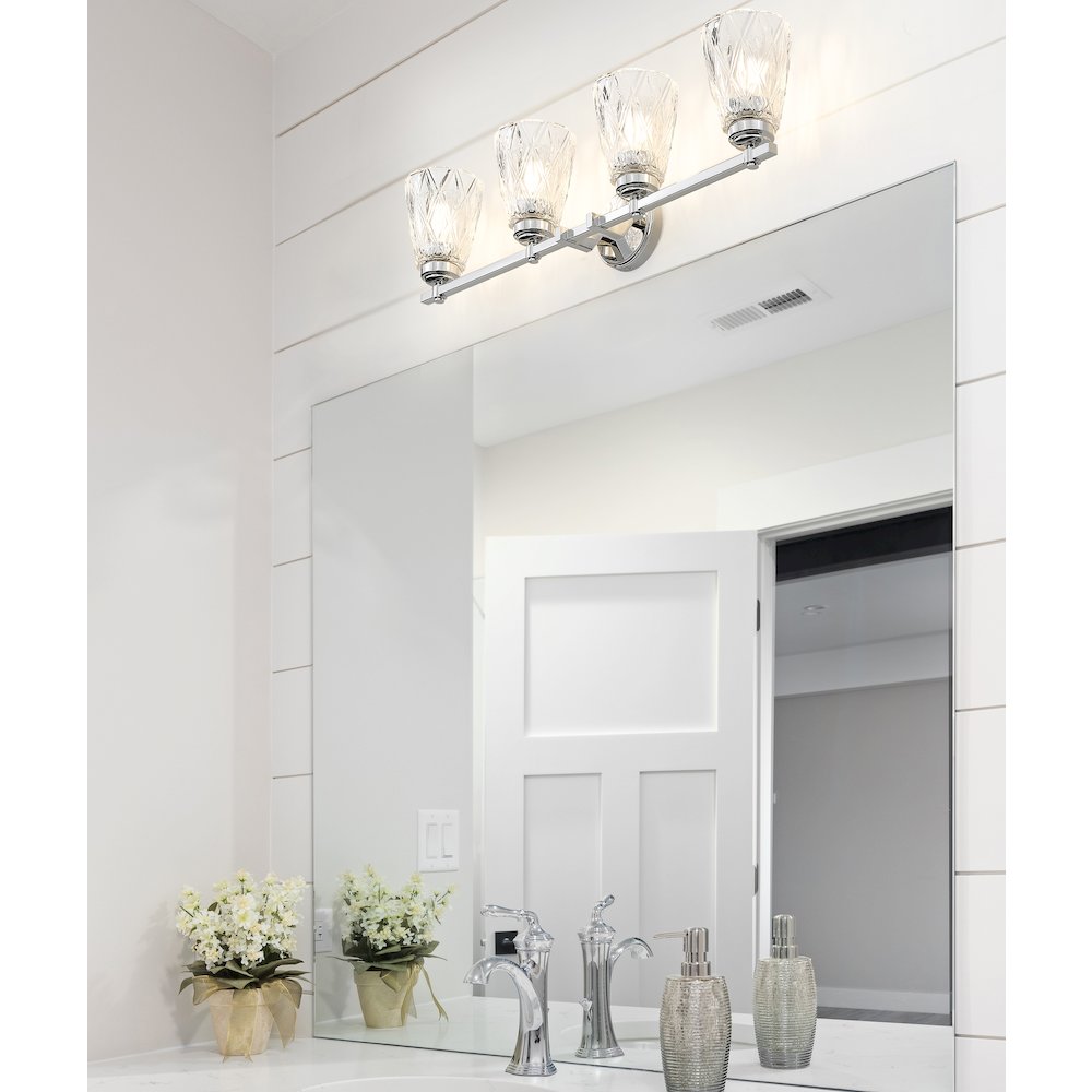 Z-Lite 4 Light Vanity, Chrome. Picture 6
