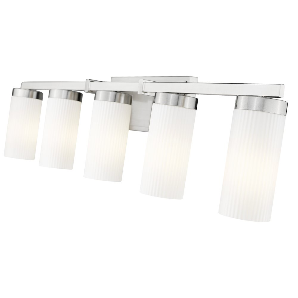 Z-Lite Danica 5 Light Vanity in Brushed Nickel color, Steel frame. Picture 4