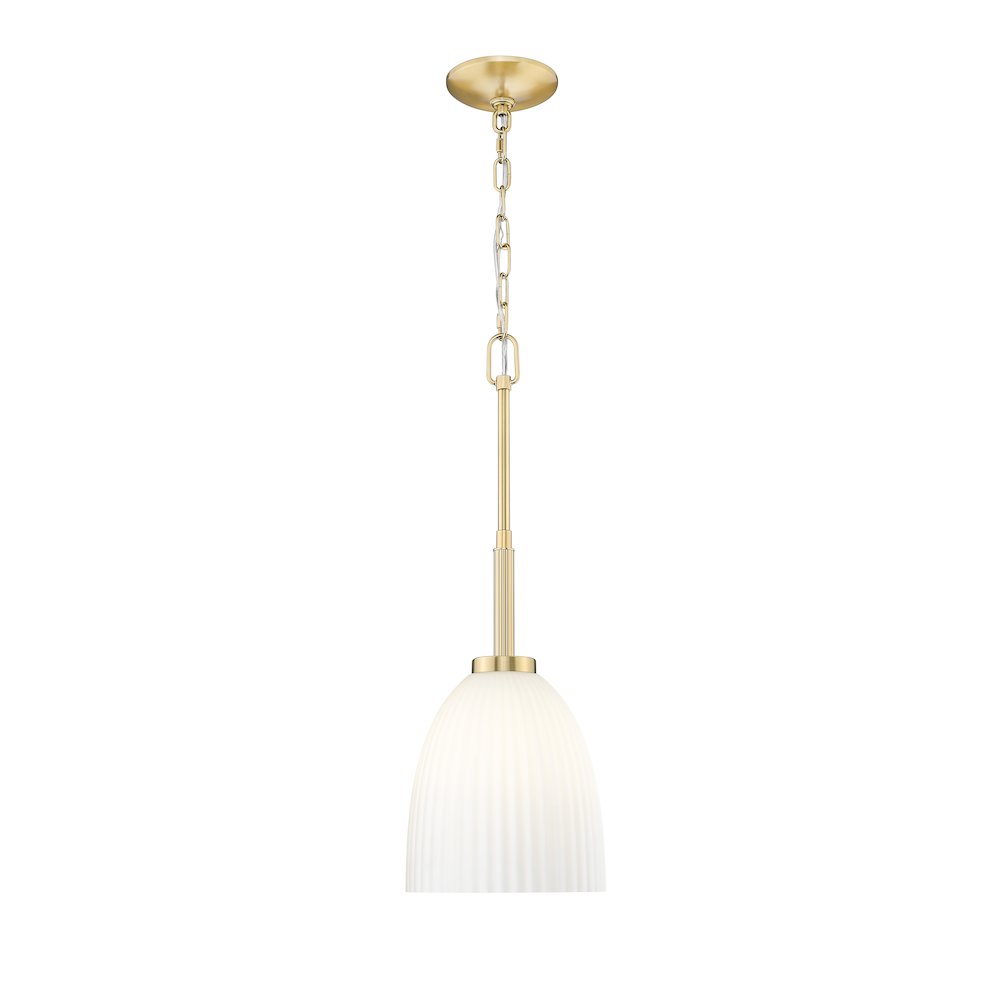 Z-Lite Naya 1 Light Pendant in Modern Gold color, Steel frame. Picture 1