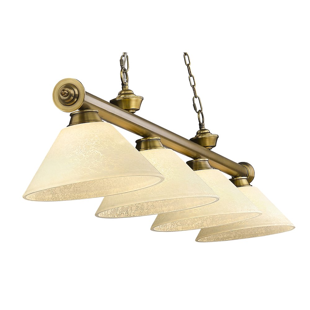 Z-Lite Cordon 4 Light Billiard, Steel Frame, Golden Mottle Shade Color. Picture 4