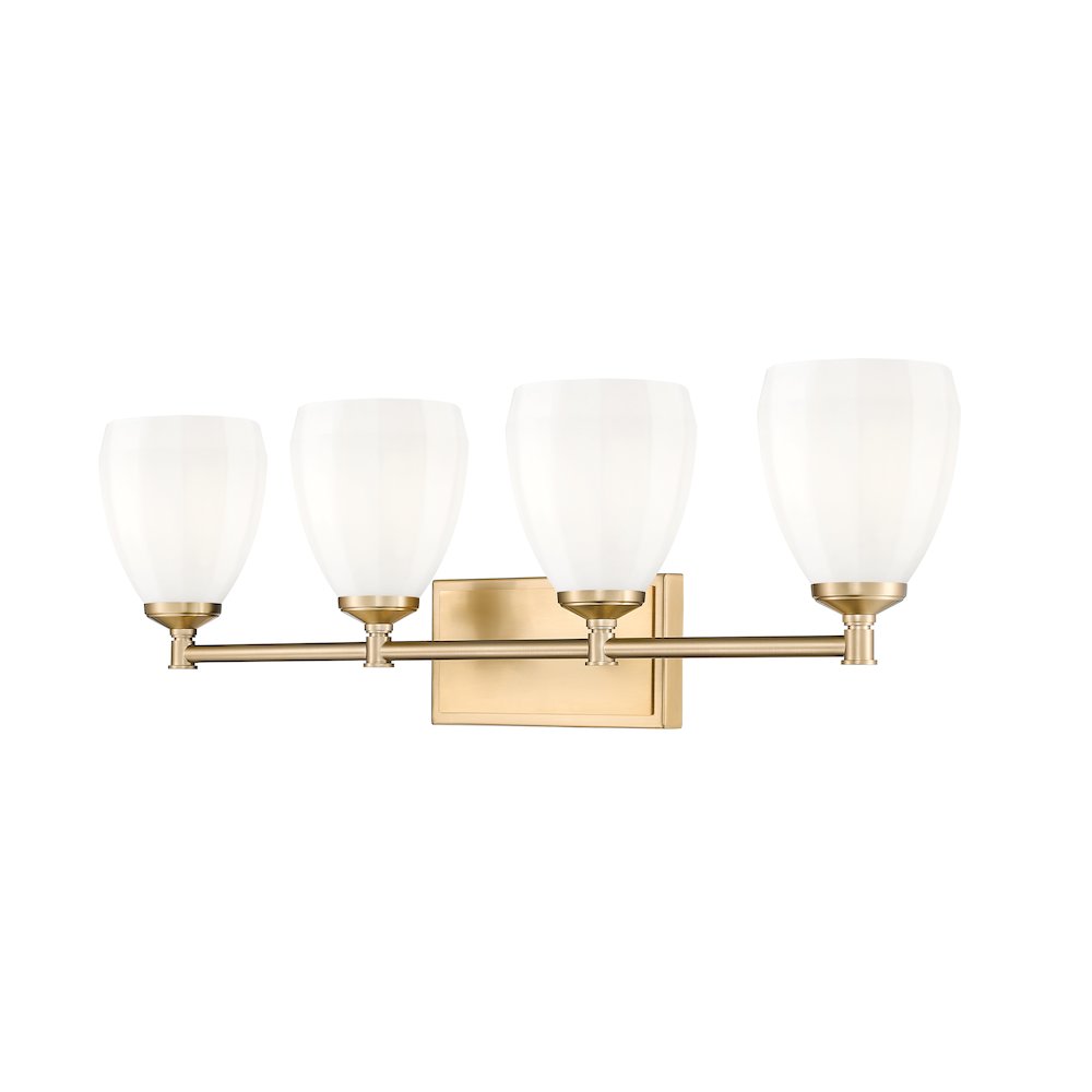 Z-Lite Oren 4 Light Vanity in Modern Gold color, Steel frame. Picture 1