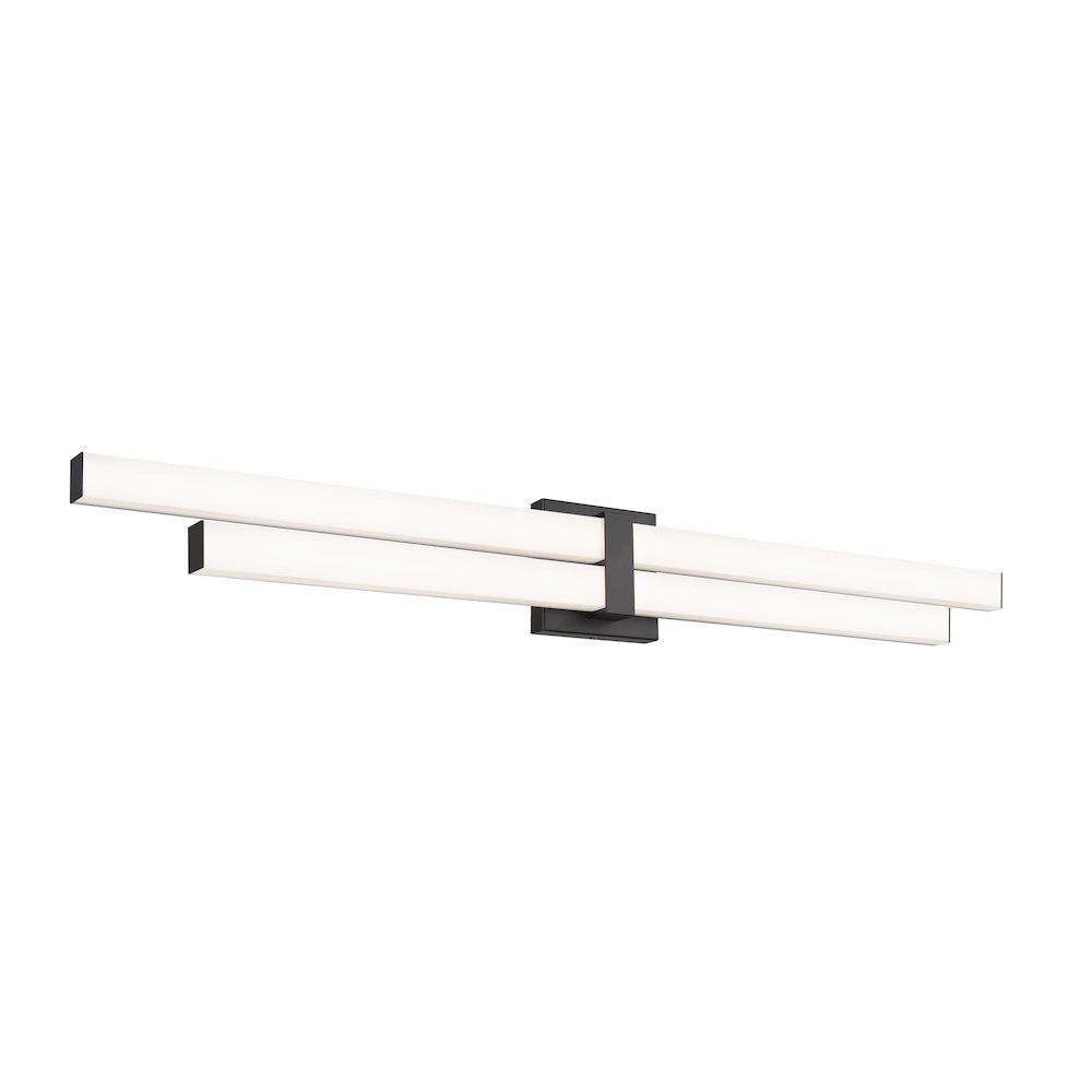 Z-Lite Zane 2 Light Vanity in Matte Black Frame Finish. Picture 2