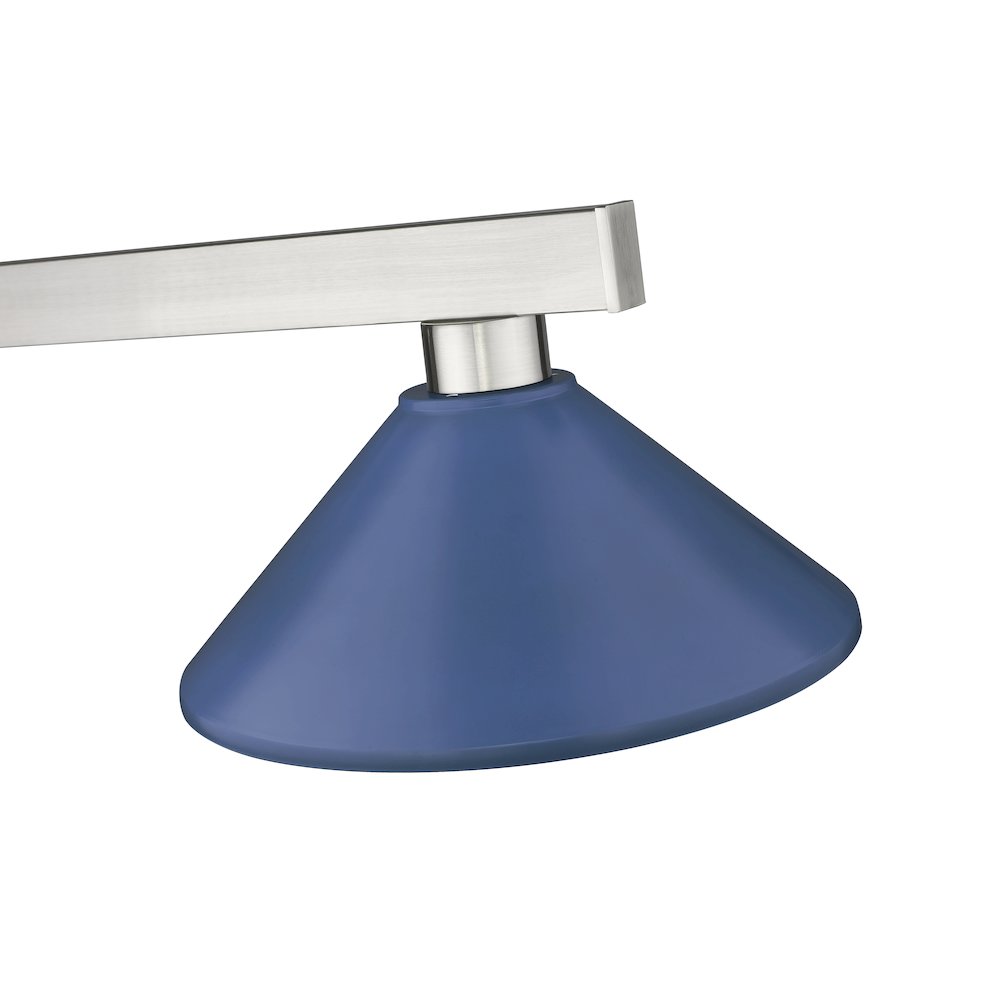 Z-Lite Cobalt 3 Light Billiard, Steel Frame, Navy Blue Shade Color. Picture 4