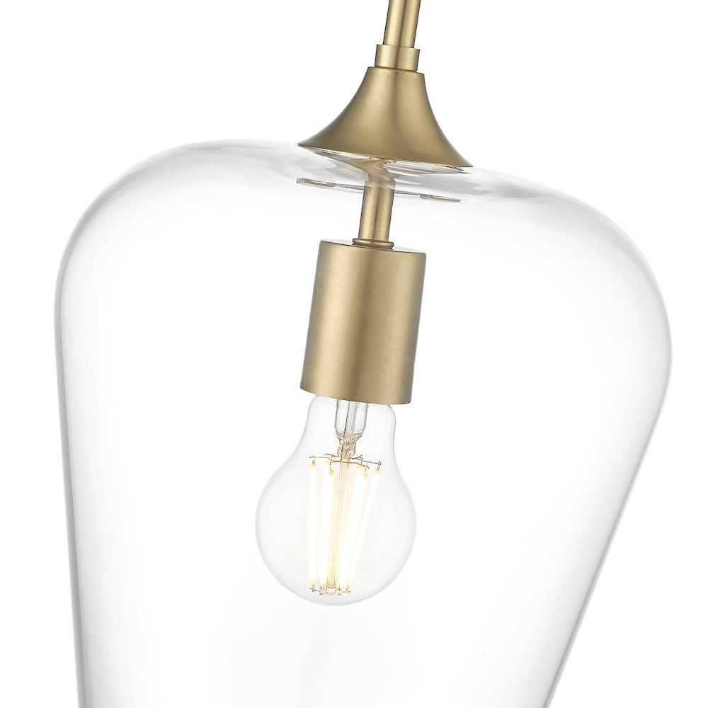 Z-Lite 1 Light Pendant, Burnished Brass. Picture 4
