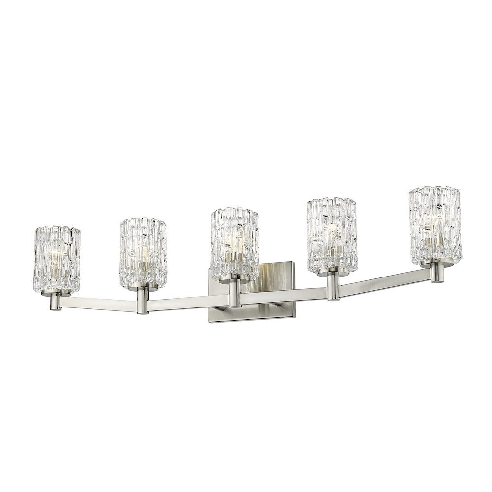 Z-Lite Aubrey 5 Light Vanity in Brushed Nickel Frame Finish. Picture 2