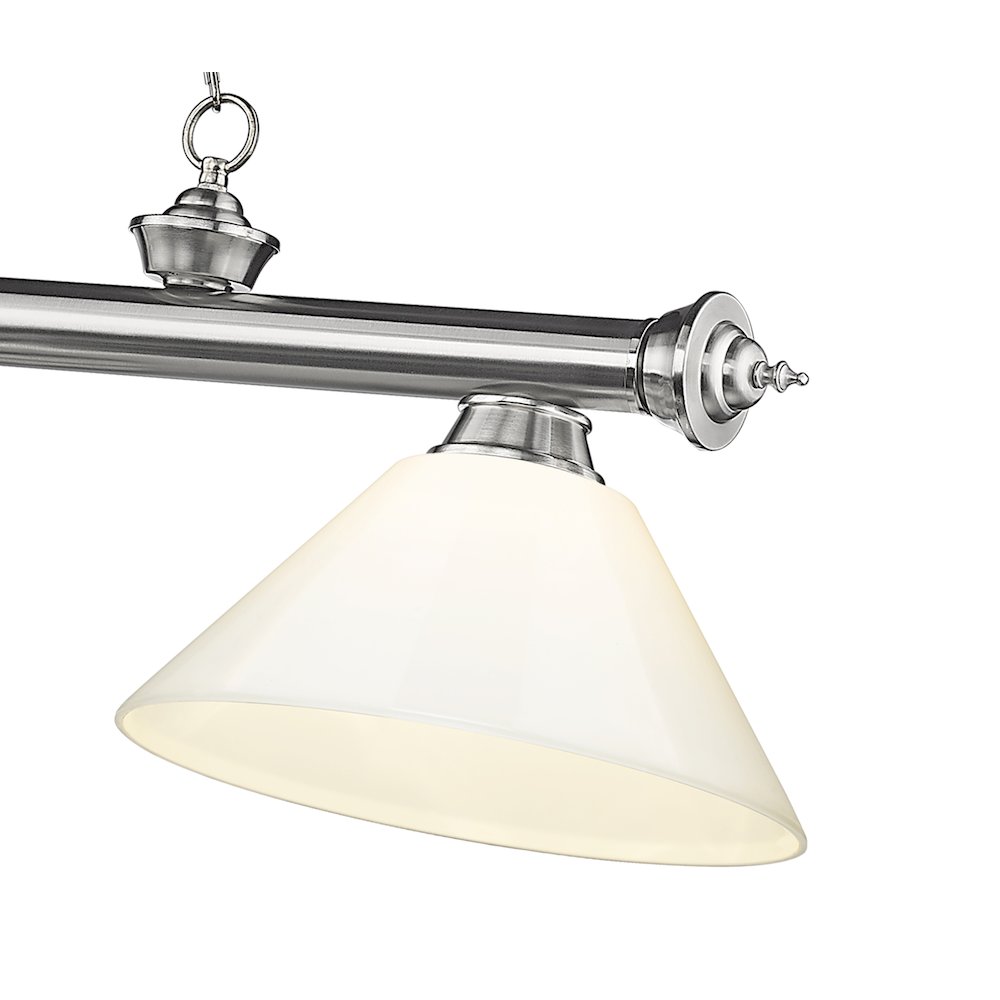 Z-Lite Cordon 3 Light Billiard, Steel Frame, White Shade Color. Picture 4