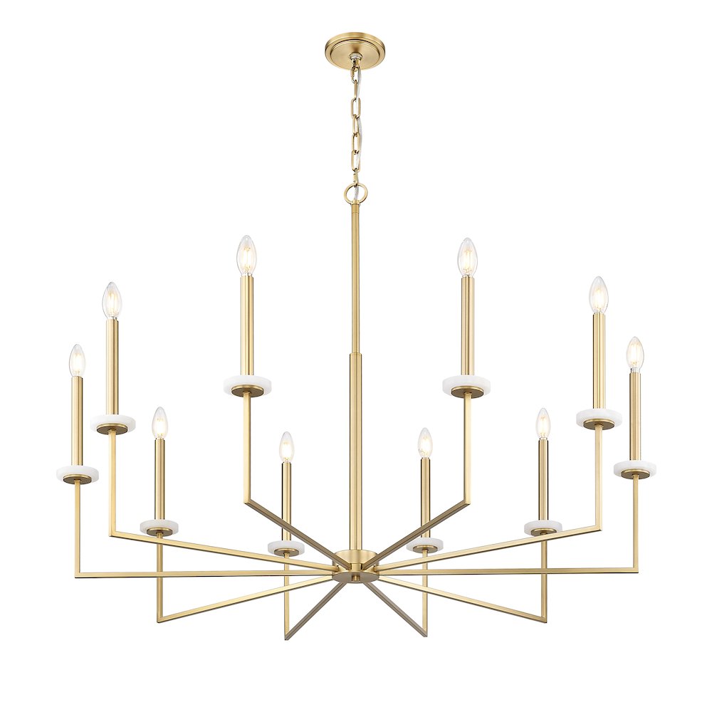 Z-Lite 10 Light Chandelier, Mordern Gold. Picture 2