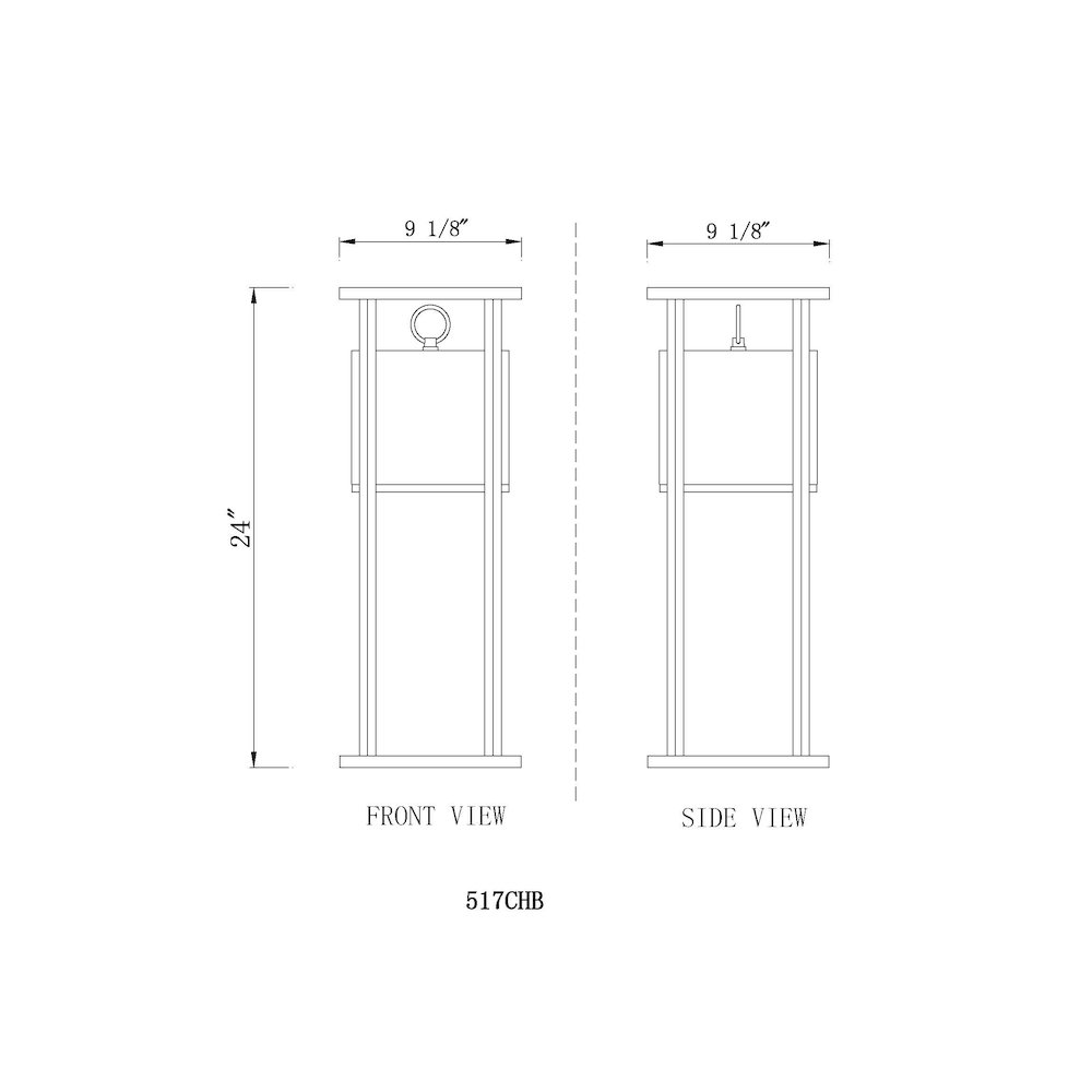 Z-Lite 1 Light Outdoor Chain Mount Ceiling Fixture. Picture 8