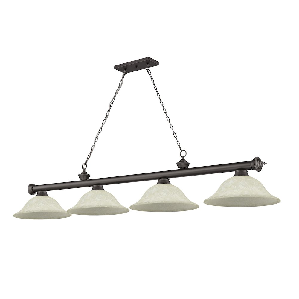 Z-Lite Cordon 4 Light Billiard, Steel Frame, Golden Mottle Shade Color. Picture 5