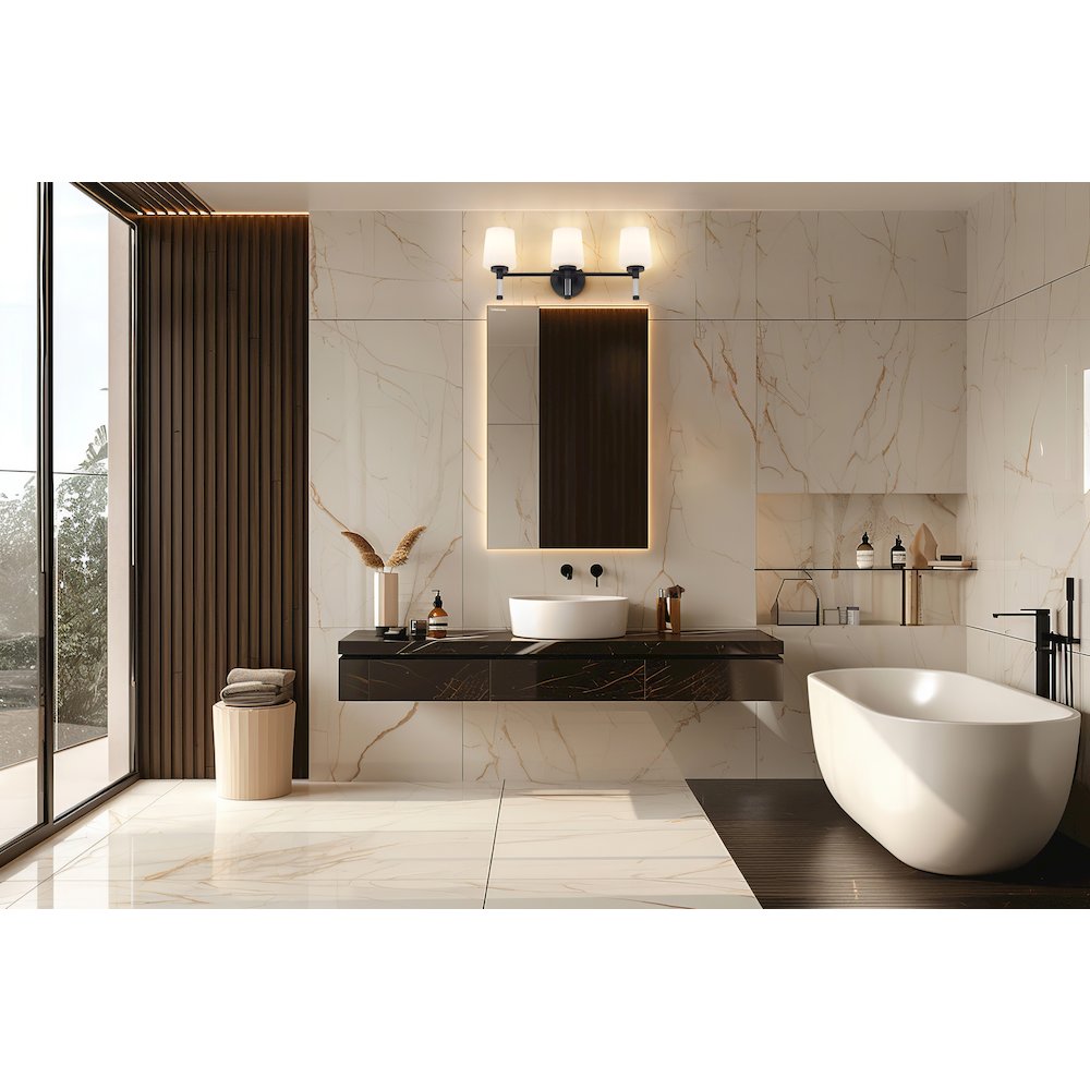 Z-Lite 3 Light Vanity, Matte Black. Picture 5