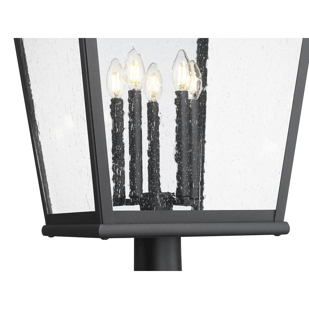 Z-Lite 5 Light Outdoor Post Mount Fixture, Sand Black. Picture 4