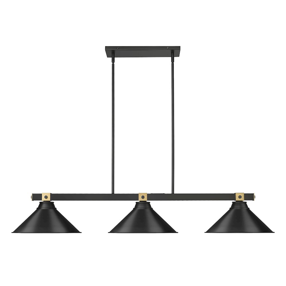 Z-Lite Bronte 3 Light Billiard, Steel Frame, Matte Black Shade Color. Picture 2