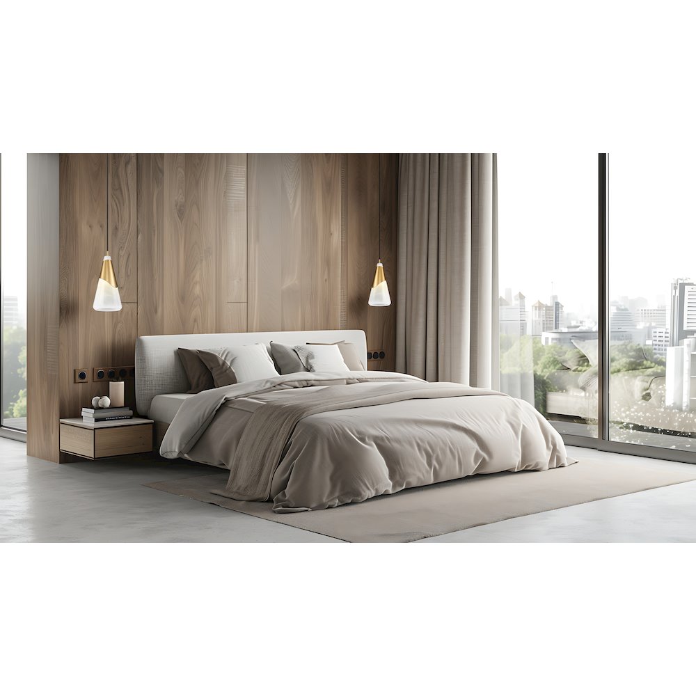 Z-Lite Aimie 1 Light Pendant, Modern Gold. Picture 6