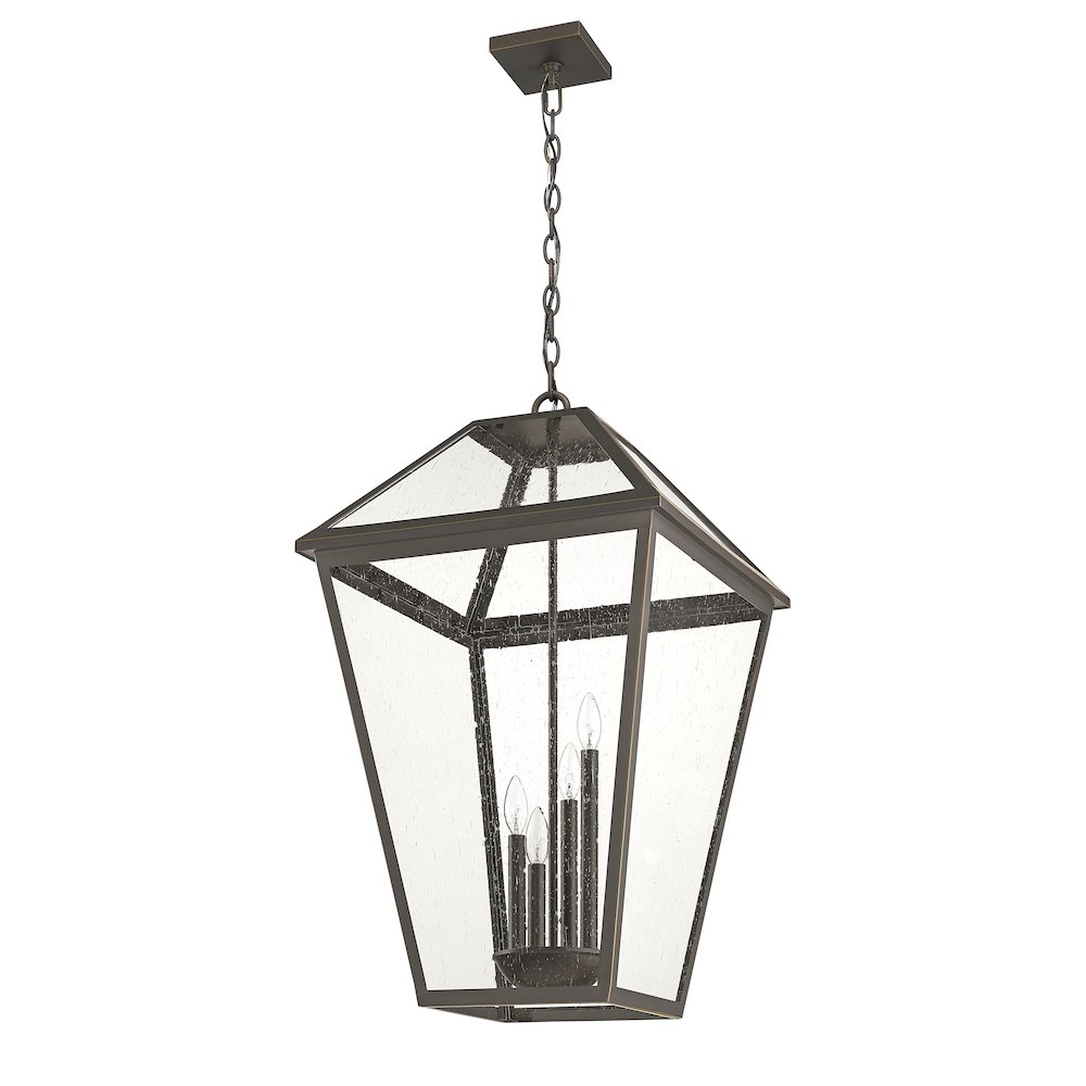 Z-Lite Talbot 4 Light Outdoor Chain Mount Ceiling Fixture, Oil Rubbed Bronze. Picture 5