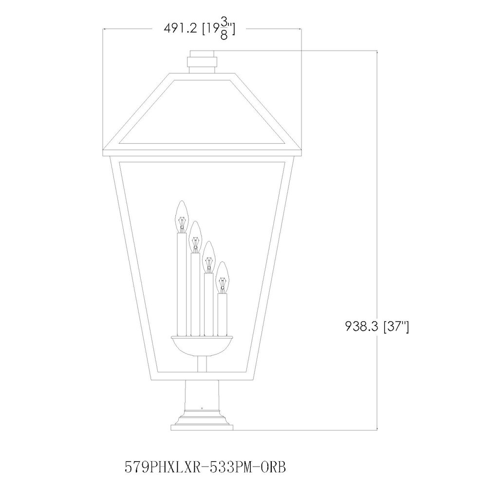Z-Lite 4 Light Outdoor Pier Mounted Fixture. Picture 8