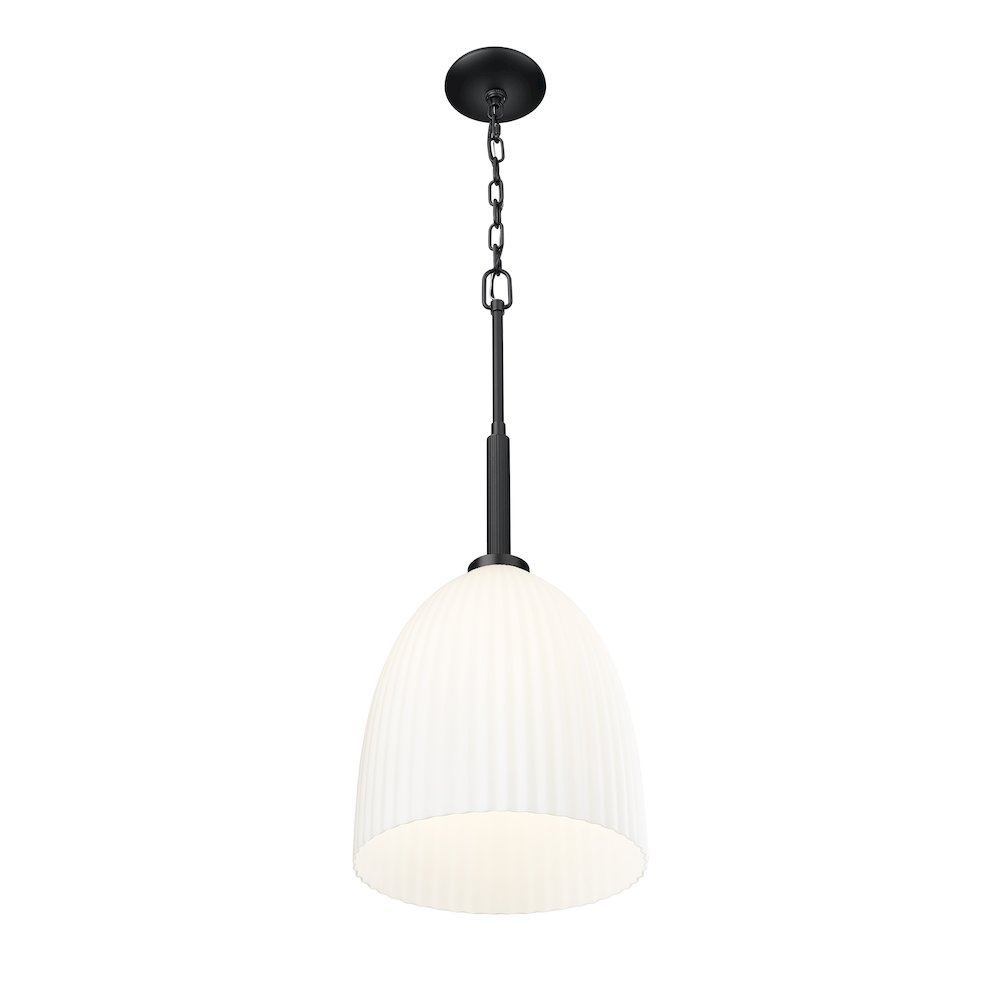 Z-Lite Naya 1 Light Pendant in Matte Black color, Steel frame. Picture 3