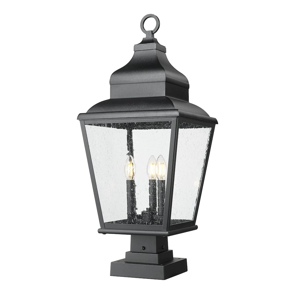 Z-Lite 3 Light Outdoor Pier Mounted Fixture, Sand Black. Picture 1
