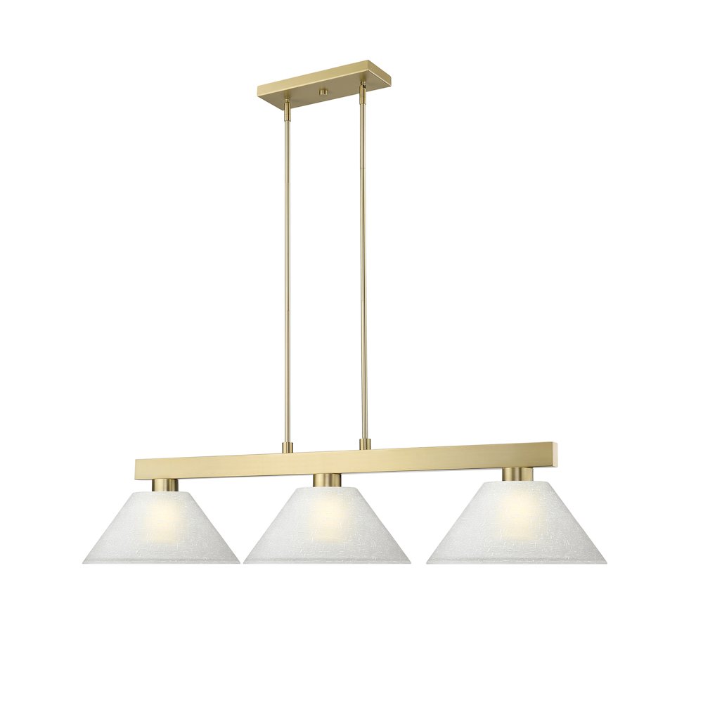 Z-Lite Cobalt 3 Light Billiard, Steel Frame, White Linen Shade Color. Picture 3