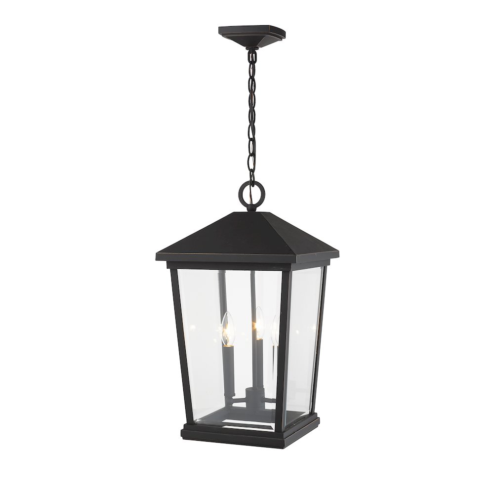 Z-Lite 3 Light Outdoor Chain Mount Ceiling Fixture. Picture 3