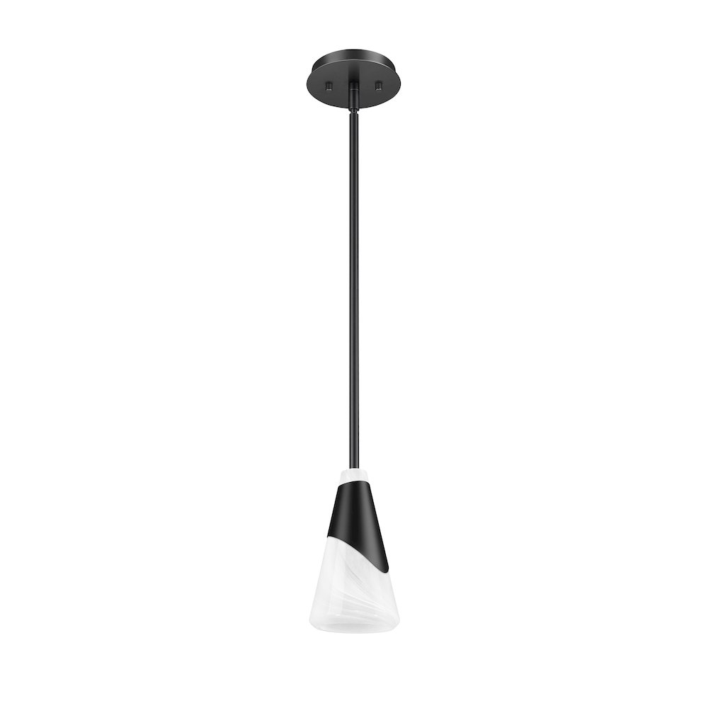 Z-Lite Aimie 1 Light Pendant, Matte Black. Picture 5