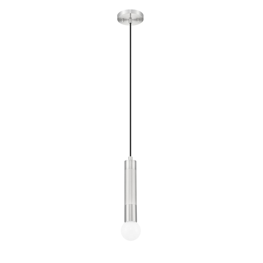 Z-Lite Stari 1 Light Pendant in Brushed Nickel color, Steel frame. Picture 5