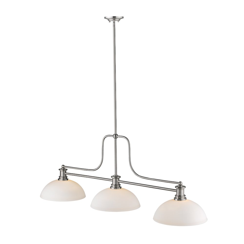Z-Lite Melange 3 Light Billiard, Steel Frame, Matte Opal Shade Color. Picture 4
