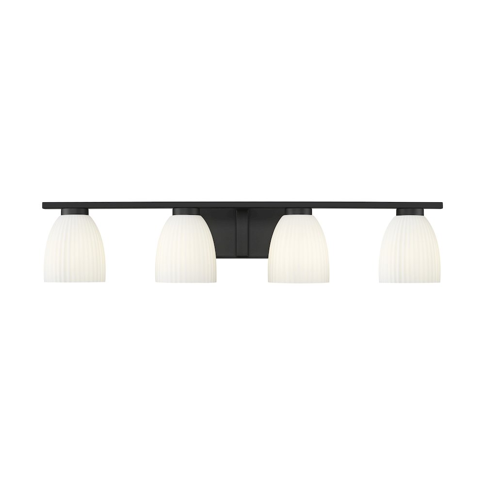 Z-Lite Naya 4 Light Vanity in Matte Black color, Steel frame. Picture 2