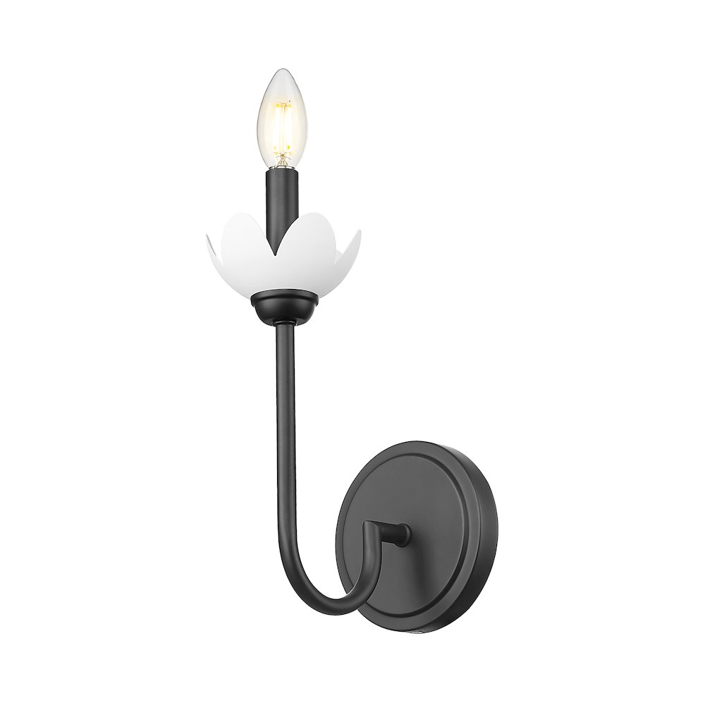 Z-Lite Allistair 1 Light Wall Sconce in Matte Black color, Steel frame. Picture 3