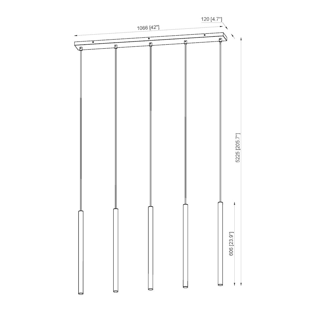 Z-Lite 5 Light Linear Chandelier. Picture 8