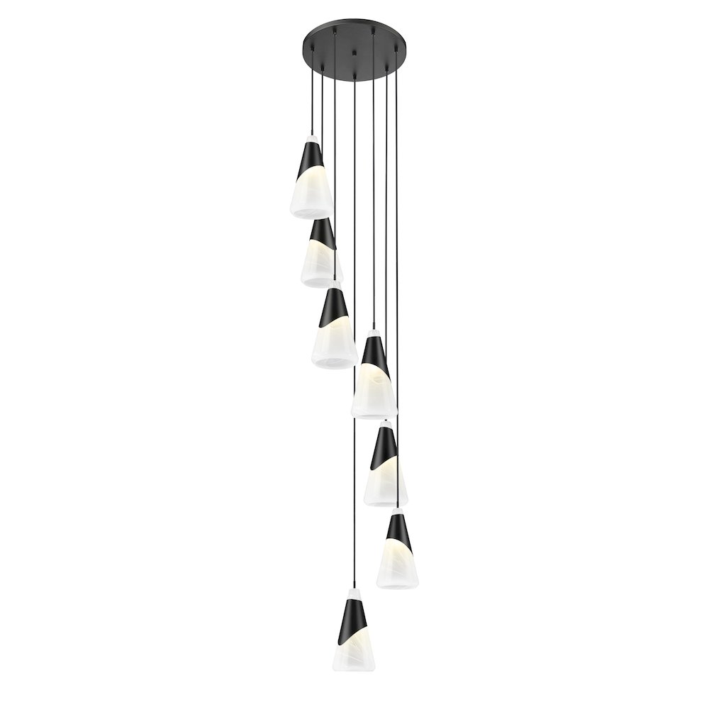 Z-Lite Aimie 7 Light Chandelier, Matte Black. Picture 2