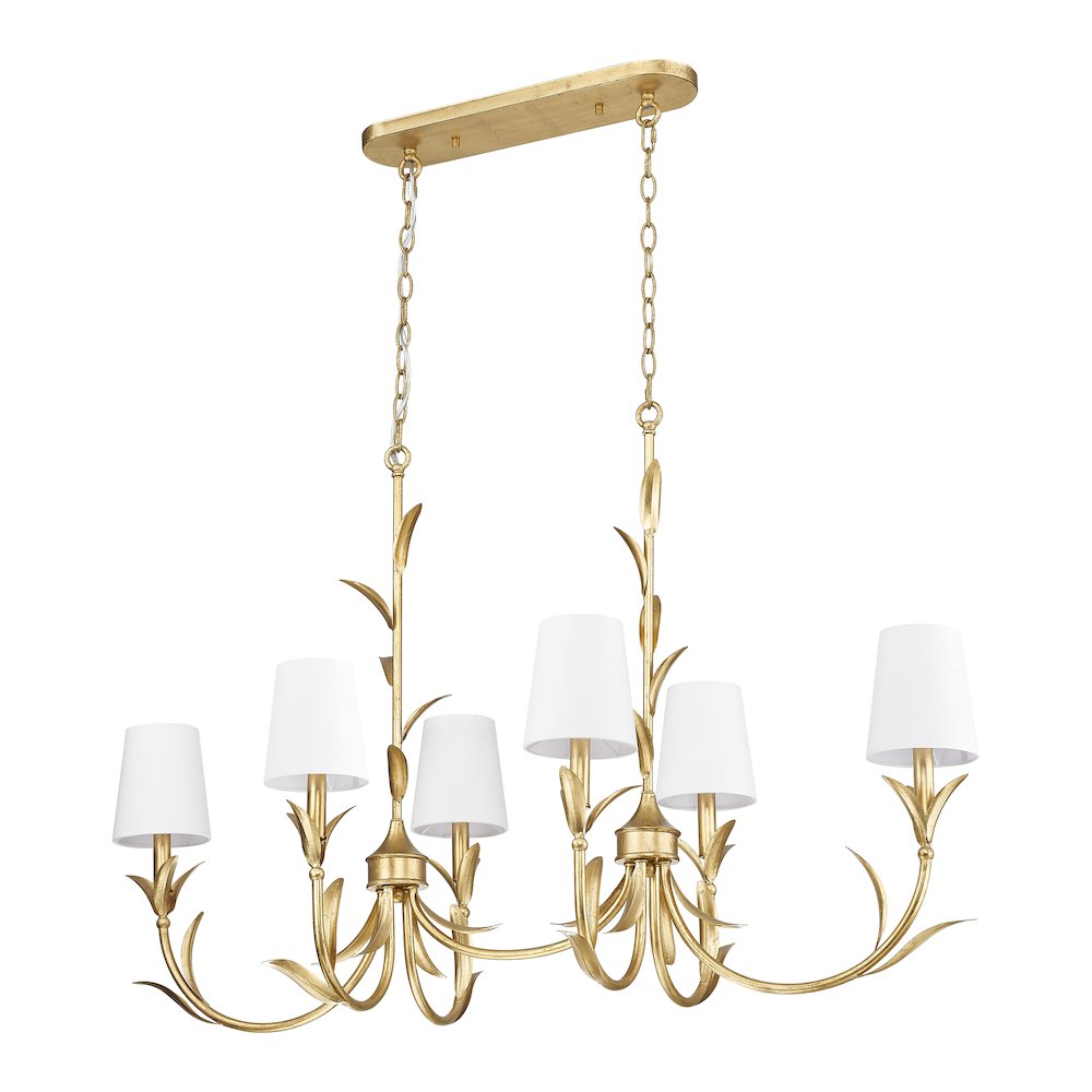 Z-Lite 6 Light Linear Chandelier, Gold Leaf. Picture 7